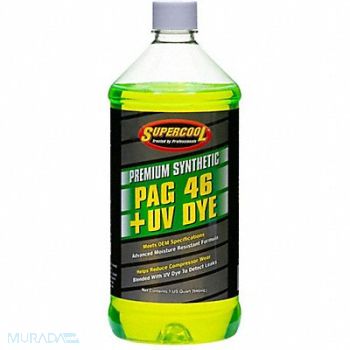 SUPERCOOL A/C Comp Lube UV Dye 32 Oz Flsh Pnt 442F, 4LTR5