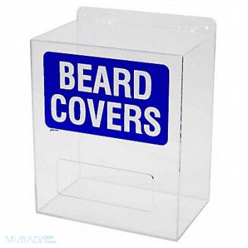 BRADY Beard Cover Dispenser Arcylic Clear, 15Y769