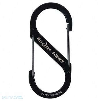 NITE IZE Carabiner Clip 3-13/25 in Steel Black, 23PF81