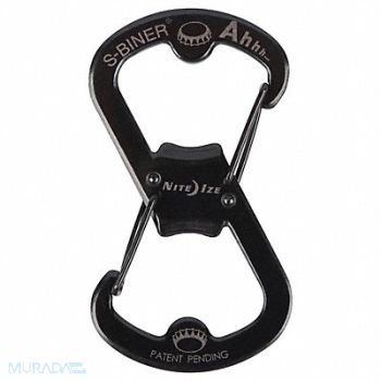 NITE IZE S-Biner Key Clip Matte 1-11/16 in Black, 34GN68