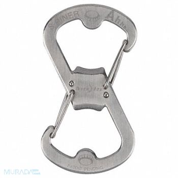 NITE IZE S-Biner Key Clip Silver Texture 2 in, 34GN69