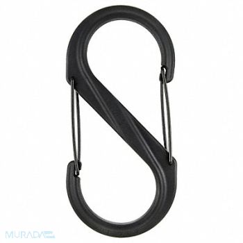 NITE IZE Carabiner Clip 10-3/8 in Plastic Black, 5GAM0