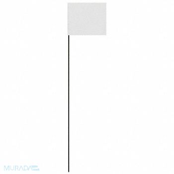 HY-KO PRODUCTS Marking Flag White Solid Pattern PK25, 52ZW68