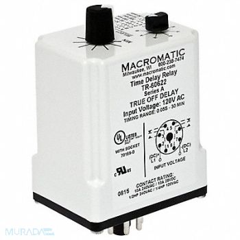 MACROMATIC H7840 Time Delay Relay 120VAC/DC 10A DPDT, 5WMJ9