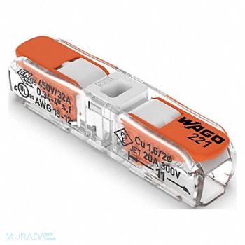 WAGO Connector Splicing 2-cond 12AWG PK60, 803VM1