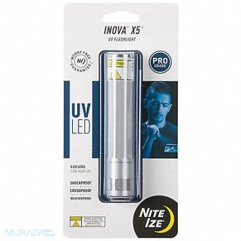 NITE IZE Flashlight CR123A 4-3/4 H 7/8 Dia Silver, 795CP3