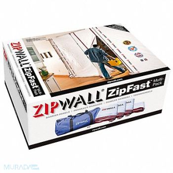 ZIPWALL Barrier Panels Kit 5ftLx12ftH White, 45AP92