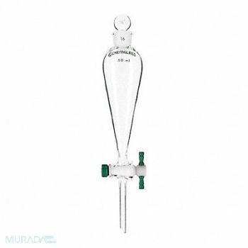 CHEMGLASS SeparatoryFunnel 30mL TypeIBorosilicate, 21UE73