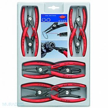 KNIPEX Retaining Ring Plier Set 0 90 Deg 8 pc, 38UT23