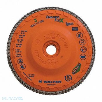 WALTER SURFACE TECHNOLOGIES Flap Disc Coated 4 1/2 dia 13 300 RPM, 804CG1