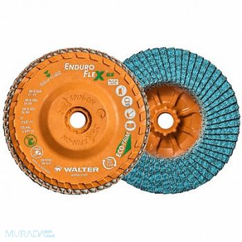 WALTER SURFACE TECHNOLOGIES Flap Disc Aluminum 7 dia 8 600 RPM, 804CJ4