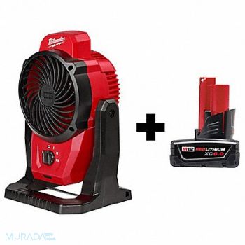 MILWAUKEE M12 Mounting Fan M12 XC6.0 Battery, 385JN4