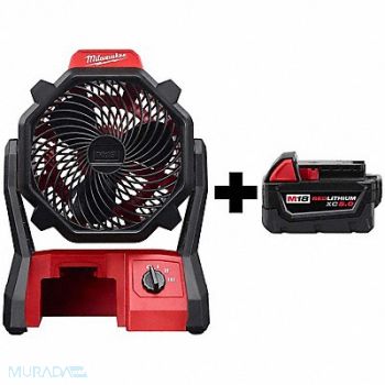 MILWAUKEE M18 Jobsite Fan M18 XC5.0 Battery Pack, 388RK9