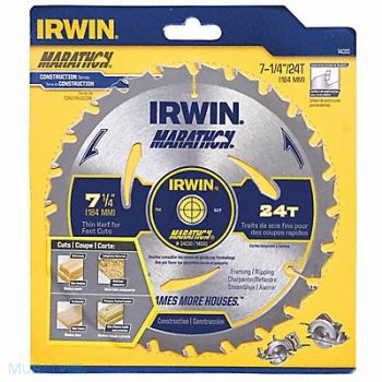 IRWIN MARATHON Circular Saw Blade Blade Dia 7-1/4 in., 100U85