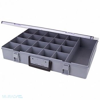 FLAMBEAU Comprt Bx Dbl Positive Locking Gray 3 in, 4TJ27