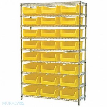 AKRO-MILS D5362 Bin Shlvng 18inx74inx48in Yellow, 10A055