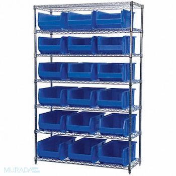 AKRO-MILS D5363 Bin Shlvng 18inx74inx48in Blue, 10A057