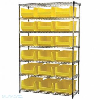 AKRO-MILS D5363 Bin Shlvng 18inx74inx48in Yellow, 10A058