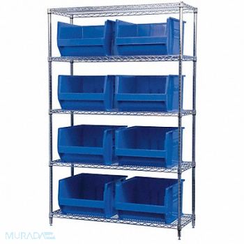 AKRO-MILS D5365 Bin Shlvng 18inx74inx48in Blue, 10A063