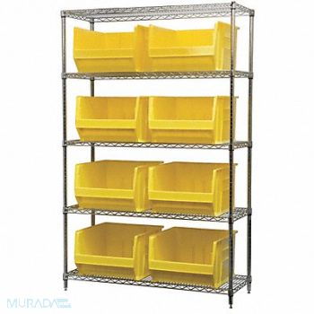 AKRO-MILS D5365 Bin Shlvng 18inx74inx48in Yellow, 10A064