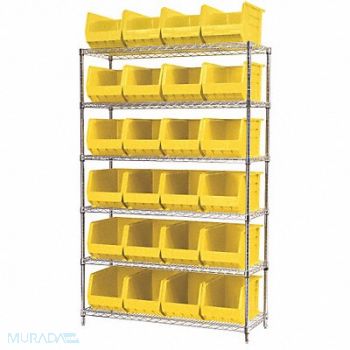 AKRO-MILS D5366 Bin Shlvng 18inx74inx48in Yellow, 10A125
