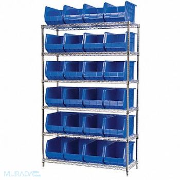 AKRO-MILS D5366 Bin Shlvng 18inx74inx48in Blue, 10A126