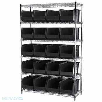 AKRO-MILS D5366 Bin Shlvng 18inx74inx48in Black, 10A128