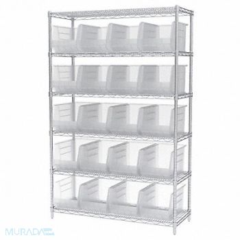 AKRO-MILS D5366 Bin Shlvng 18inx74inx48in Clear, 10A129