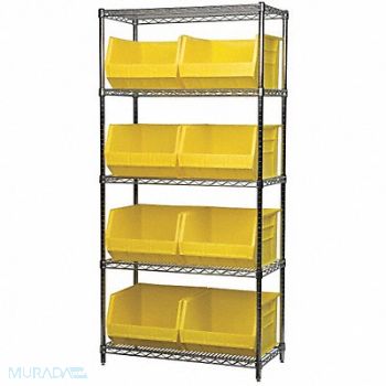 AKRO-MILS D5367 Bin Shlvng 18inx74inx36in Yellow, 10A132