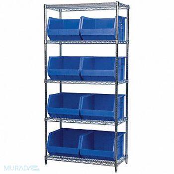 AKRO-MILS D5367 Bin Shlvng 18inx74inx36in Blue, 10A133
