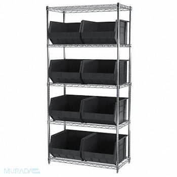 AKRO-MILS D5367 Bin Shlvng 18inx74inx36in Black, 10A135