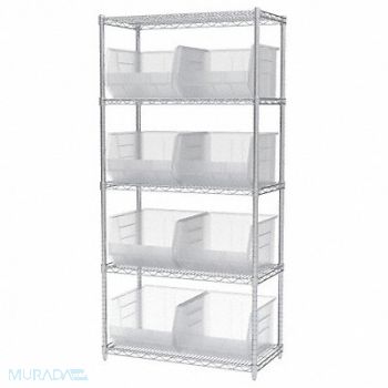 AKRO-MILS D5367 Bin Shlvng 18inx74inx36in Clear, 10A136
