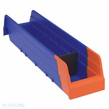 AKRO-MILS H8696 Shelf Bin Blue/Orange IndstrGrdPoly 4 in, 10A161