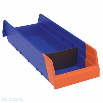 AKRO-MILS H8697 Shelf Bin Blue/Orange IndstrGrdPoly 4 in, 10A162