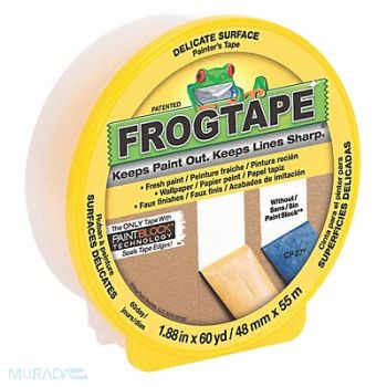 SHURTAPE Masking Tape 1 7/8 W 60 yd L Yellow, 10A416