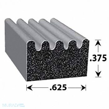 FAIRCHILD Foam Rubber Seal w/Adhesive Back 0.38 in, 61UJ76