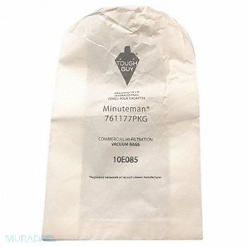 TOUGH GUY Vacuum Bag Paper 1-Ply Reusable PK10, 10E085