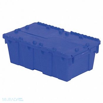 ORBIS H7036 Attached Lid Container Blue Solid HDPE, 10E127