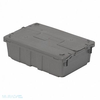 ORBIS Attached Lid Container Gray Solid HDPE, 10E128