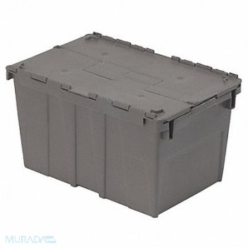ORBIS Attached Lid Container Gray Solid HDPE, 10E130