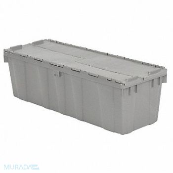 ORBIS Attached Lid Container Gray Solid HDPE, 10E132