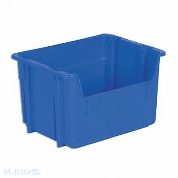 LEWISBINS Stack and Nest Bin Blue Solid Plastic, 10E135