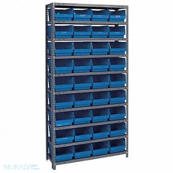 QUANTUM STORAGE SYSTEMS G6988 Bin Shlvng 12inx75inx36in Blue, 10E971