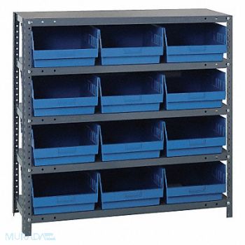 QUANTUM STORAGE SYSTEMS G6985 Bin Shlvng 12inx39inx36in Blue, 10E976
