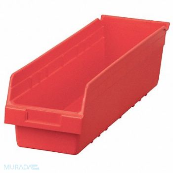 AKRO-MILS D5436 Shelf Bin Red Plastic 6 in, 10F118