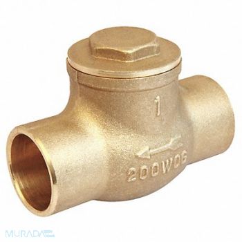 GRAINGER APPROVED Swing Check Valve Brass 2 Sweat, 10F333