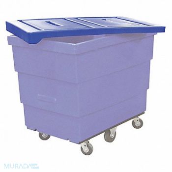 ROYAL BASKET TRUCKS Poly Hinged Lid 10 Bu Blue, 10F462