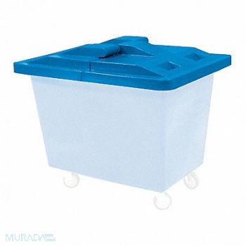 ROYAL BASKET TRUCKS Poly Hinged Lid 20 Bu Blue, 10F465