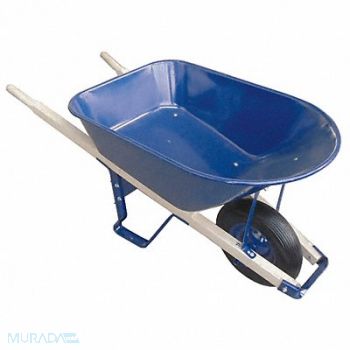 WESTWARD Wheelbarrow Steel 6 cu ft Flat Free, 10G167