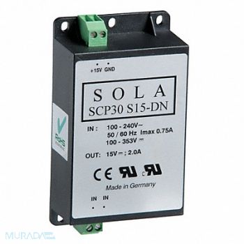 SOLAHD DC Power Supply 15VDC 2A 50/60Hz, 10G781